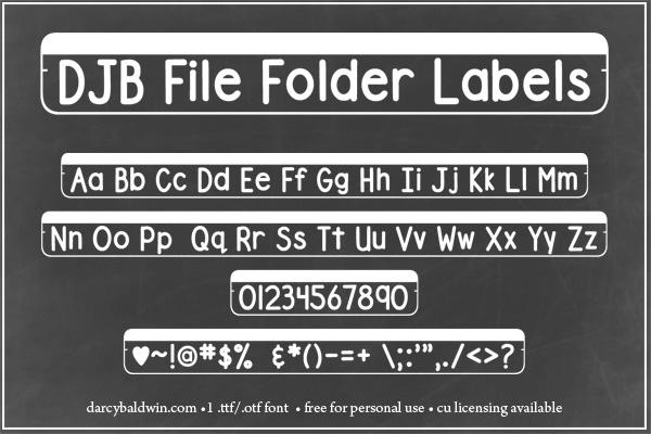 DJB File Folder Labels
