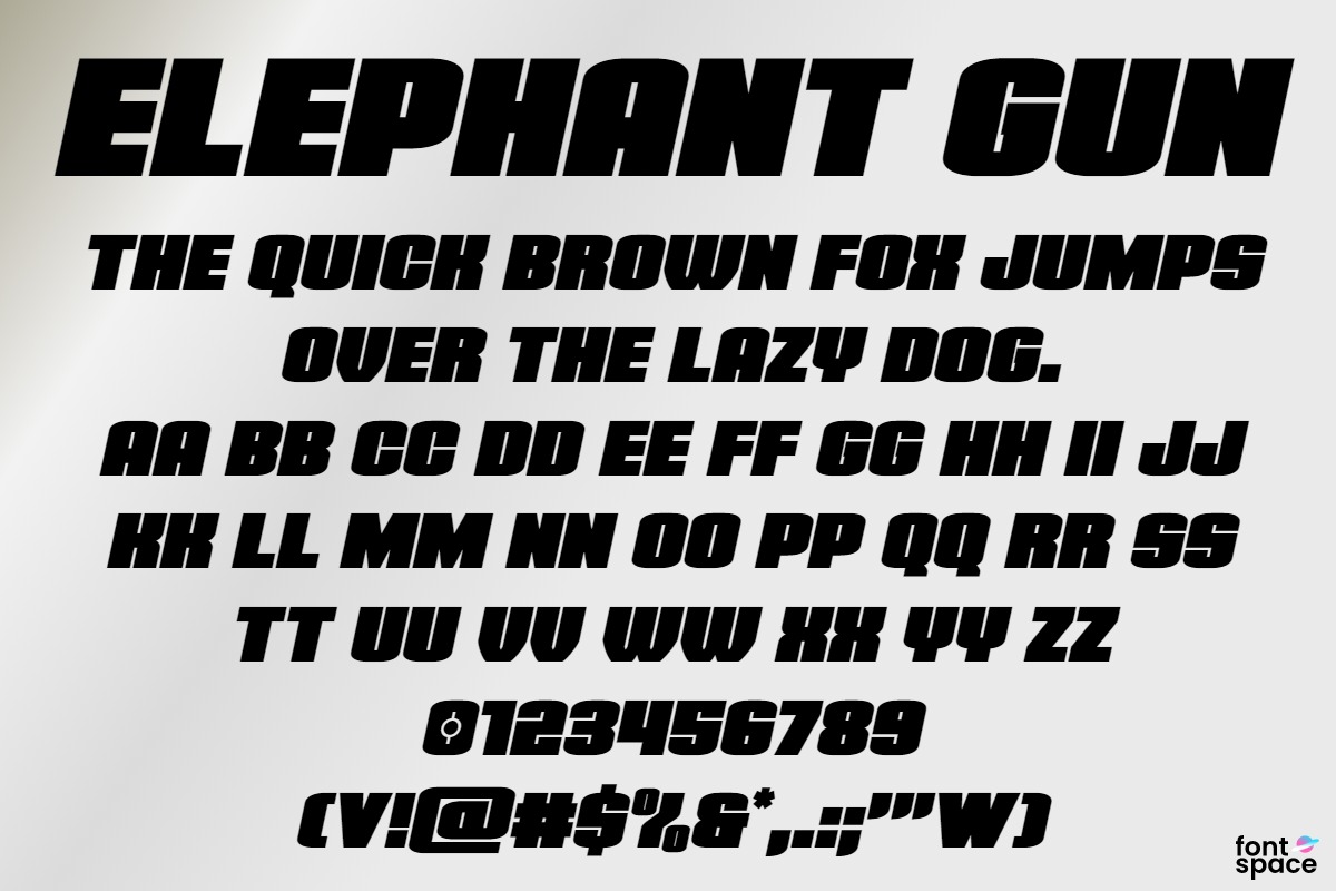 Elephant Gun Outline Italic