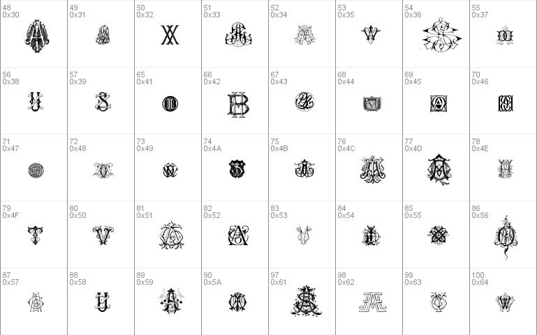 Intellecta Monograms Random Samples Nine