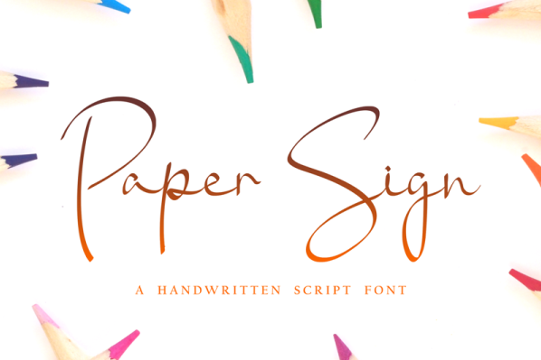Download Free Download Paper Sign Handwritten Font Fontsme Com PSD Mockup Template