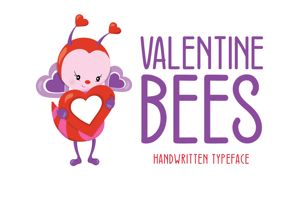 Download Valentine Bees Font Fontsme