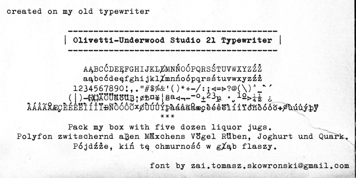 zai Olivetti-Underwood Studio 21 Typewriter